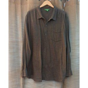 Men's Dip Gray Button Long Sleeve Casual Flannel Shirt Pocket Size 3XLT